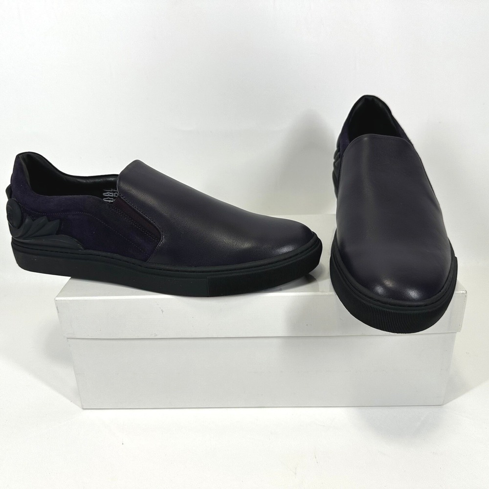 Versace Collection Baroque Slip On Sneakers Shoes Purple Men's Size‎ 11M